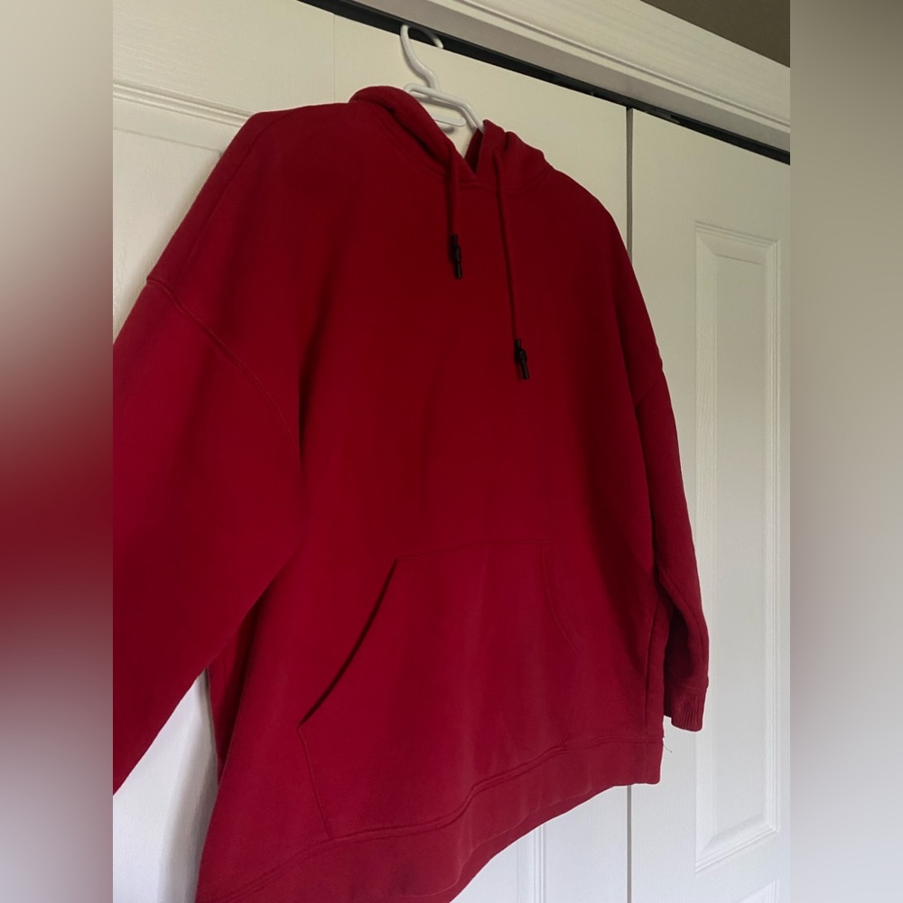 red sweatshirt